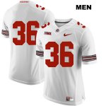 Men's NCAA Ohio State Buckeyes K'Vaughan Pope #36 College Stitched No Name Authentic Nike White Football Jersey DX20A37YM